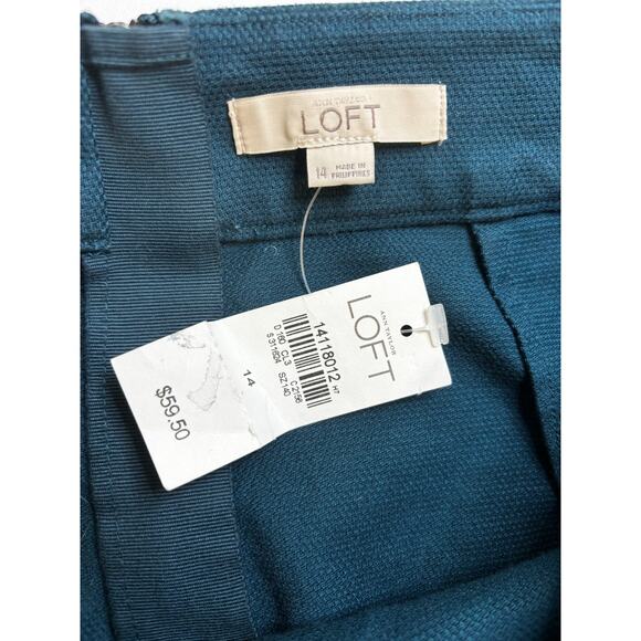 NEW Ann Taylor LOFT Minimalist Career Preppy Pencil Skirt Teal Zip unlined NWT - Picture 2 of 9